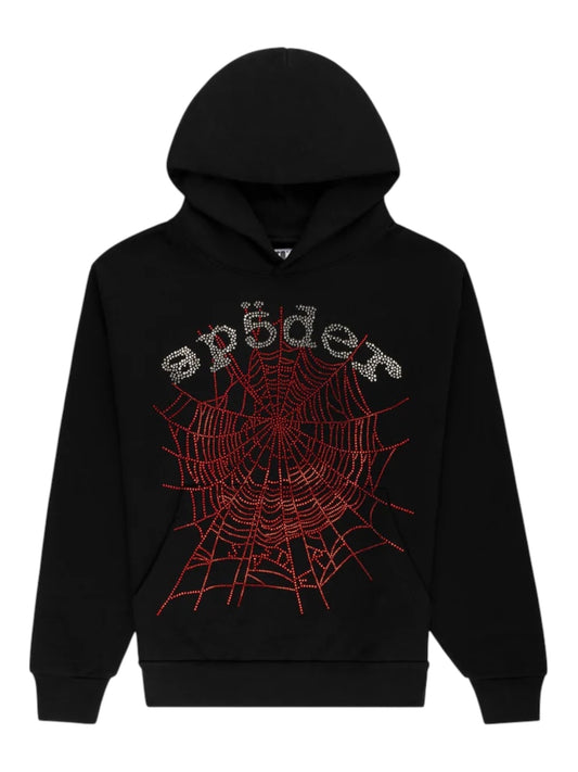 Sp5der og rhinestone Web hoodie